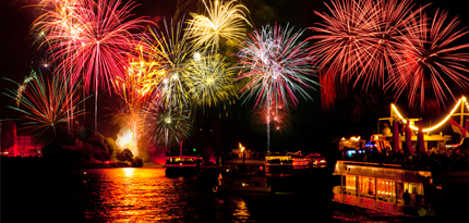 Vuurwerkspektakel langs de Rijn
